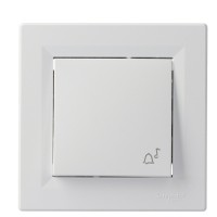 Вимикач кнопковий «Дзвінок» Asfora білий, EPH0800121