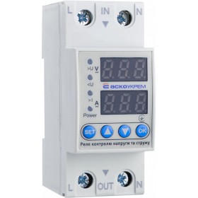 Реле контролю напруги та струму Аско-Укрем RKV 2P 40A