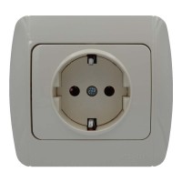 Розетка ELBI ZIRVE Fixline кремова 1-на з заземленням (501-010301-217)