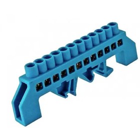 Універсальна шина TNSy ізольована «N» 2ШЛУ6х9-10 на DIN-рейку синя (TNSy5502998)