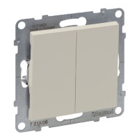 Прохідний двоклавішний вимикач 10А з автоматичними клемами Legrand SUNO (слонова кістка) 721208