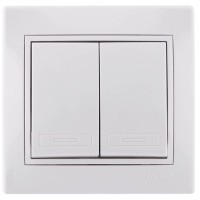 Вимикач 2-кл. білий Mira, Lezard