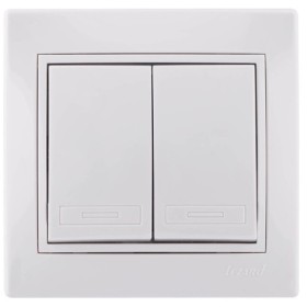 Вимикач 2-кл. білий Mira, Lezard