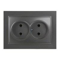 Розетка Nilson Thor антрацит 2-на без заземлення ( 27161024 )