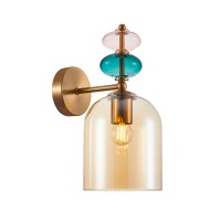 Бра, настенный светильник Italux WL-30263-1B-BRO-AMB Busco E27 1x40W IP20 разноцветный