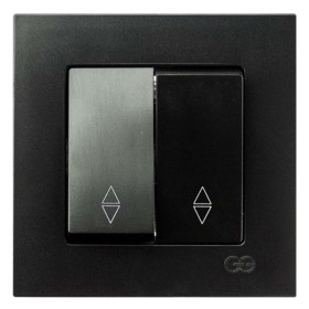 Переключатель проходной 2-клавишный Gunsan Eqona черный