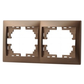 Рамка 2-местная горизонтальная светло-коричневая, Mira, Lezard