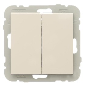 Двухклавишный выключатель Logus 21061 TPE 10АХ 250В (жемчуг)
