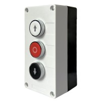 Трехместный пост управления Promfactor FP4-BOX3W89 с металлическими кнопками «Вверх-Stop-Вниз»