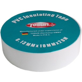 Ізоляційна стрічка TOSUNlux PVC біла 20м (6931934224108)