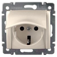 Механізм розетки із з/к та кришкою Valena слонова кістка