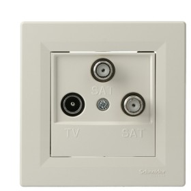 Розетка TV-SAT-SAT оконечная кремовая Asfora, EPH3600123