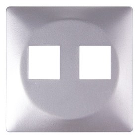 Панель подвійної розетки E.Next e.lux.16121L.pn.aluminium RJ12+RJ45 алюміній (ins0040101)