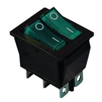 Перемикач TNSy KCD2-2101N G+G/B з підсвічуванням зелений (TNSy5500812)