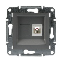 Розетка телефонна без рамки сталь Asfora, EPH4100162