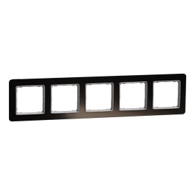 Рамка пятиместная Schneider Electric Sedna Elements искусственное черное стекло SDD361805