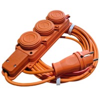 Оранжевый удлинитель Sokol на 3 гнезда ПВС 2х1,5 10м (7.5.1.166890)