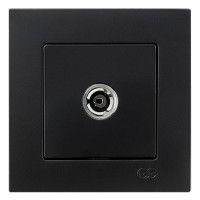 Розетка TV прохідна Gunsan Eqona чорна