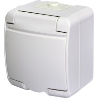 Розетка одномісна Eti Hermetics RHE-1s із з/к IP54 біла (4668015)