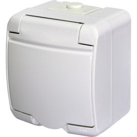 Розетка одноместная Eti Hermetics RHE-1s с з/к IP54 белая (4668015)