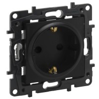 Розетка Legrand Niloe Step 16А 250В з заземленням гвинтовий механізм чорна (863521)