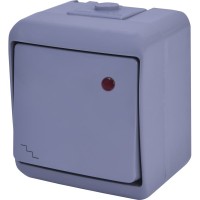 Выключатель проходной Eti Hermetics VHE-3L-SR IP54 с подсветкой серый (4668068)