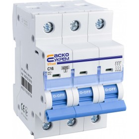 Автоматический выключатель Аско-Укрем UTrust 3р 16А С 6kА (A0010210079)