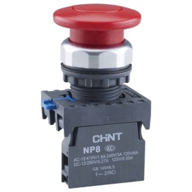 Кнопка грибок Chint NP8-01M/1 1NC Ø40мм із самоповерненням червона IP65 (667261)