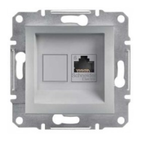 Розетка компьютерная 6 UTP без рамки алюминий Asfora, EPH4700161