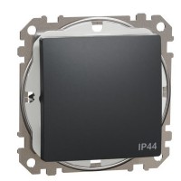 Одноклавішний перемикач Schneider Electric Sedna Design & Elements з кришкою IP44 чорний SDD214106