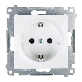 Одинарна електрична розетка Kontakt Simon Simon 54 Premium DGSZ1Z.01/11 із заземленням Schuko зі шторками (білий)