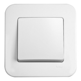 Вимикач 1-клавішний білий VIKO Rollina