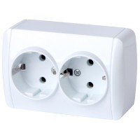 Подвійна розетка E.Next e.aqua.1233.gr з з/к IP20 (s035055)