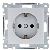 Розетка Hager WL1052 Lumina 16А/230В с з/к (серебристая)
