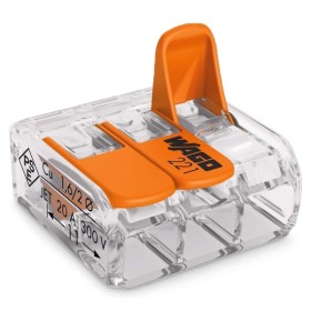 Клемма на 3 провода WAGO 221-413 с нажимными рычагами