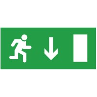 Інформаційна наклейка на світильник Delux (90012010) "Exit Down" (REL801 802) 233х150мм