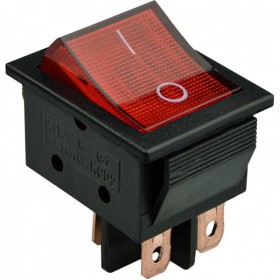 Переключатель Аско-Укрем KCD2-6-201N R/B (0-I) с подсветкой красный (A0140040160)