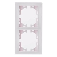 Рамка 2-местная вертикальная белая, Mira, Lezard