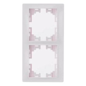 Рамка 2-местная вертикальная белая, Mira, Lezard