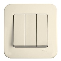Вимикач 3-клавішний кремовий VIKO Rollina