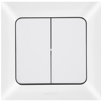 Вимикач 2-клавішний NE-AD ARAS 93-110-03 білий
