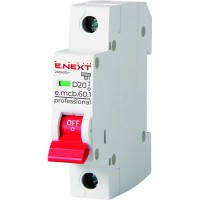 Модульний автоматичний вимикач E.Next e.mcb.pro.60.1.D.20 1р 20А D (p0710024)