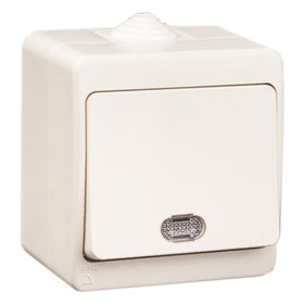 Вимикач 1-клавішний із підсвічуванням Gunsan Nemli крем