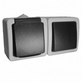 Розетка с выключателем Sokol с заземлением IP54 (7.3.6.88624)