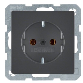 Розетка с з/к антрацит Berker Q.х