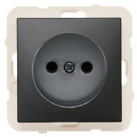 Розетка одинарна без з/к Logus 21121 TPM 16А 250В (чорна матова)