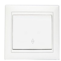 Одинарний прохідний вимикач Elcor Emily 9215 (211546) (білий)