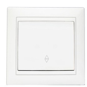 Одинарний прохідний вимикач Elcor Emily 9215 (211546) (білий)