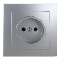 Розетка Nilson Touran срібло 1-на без заземлення ( 24131015 )