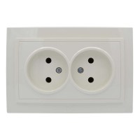 Розетка ELBI ZENA кремовая 2-я без заземления (500-010300-908 )